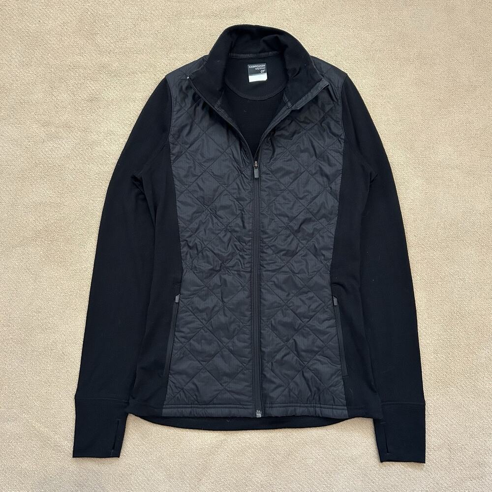 IceBreaker Merino Wool GT Hybrid Quilted Performance Full Zip Jacket Small